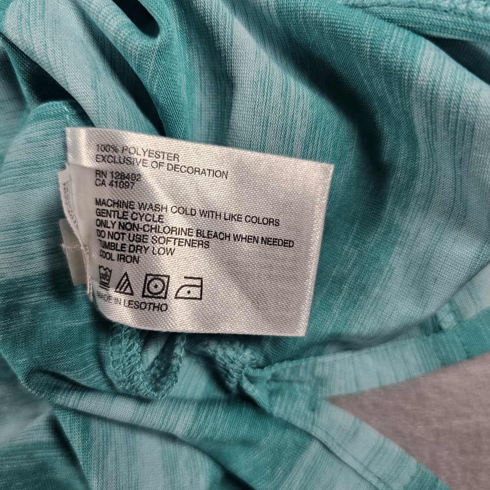 Greg Norman Play Dry Polo Shirt Mens Large NWT Aqua Striped Golf Shark Logo - Picture 9 of 10